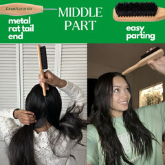 GranNaturals rat tail end assists precise parting and sharp lines