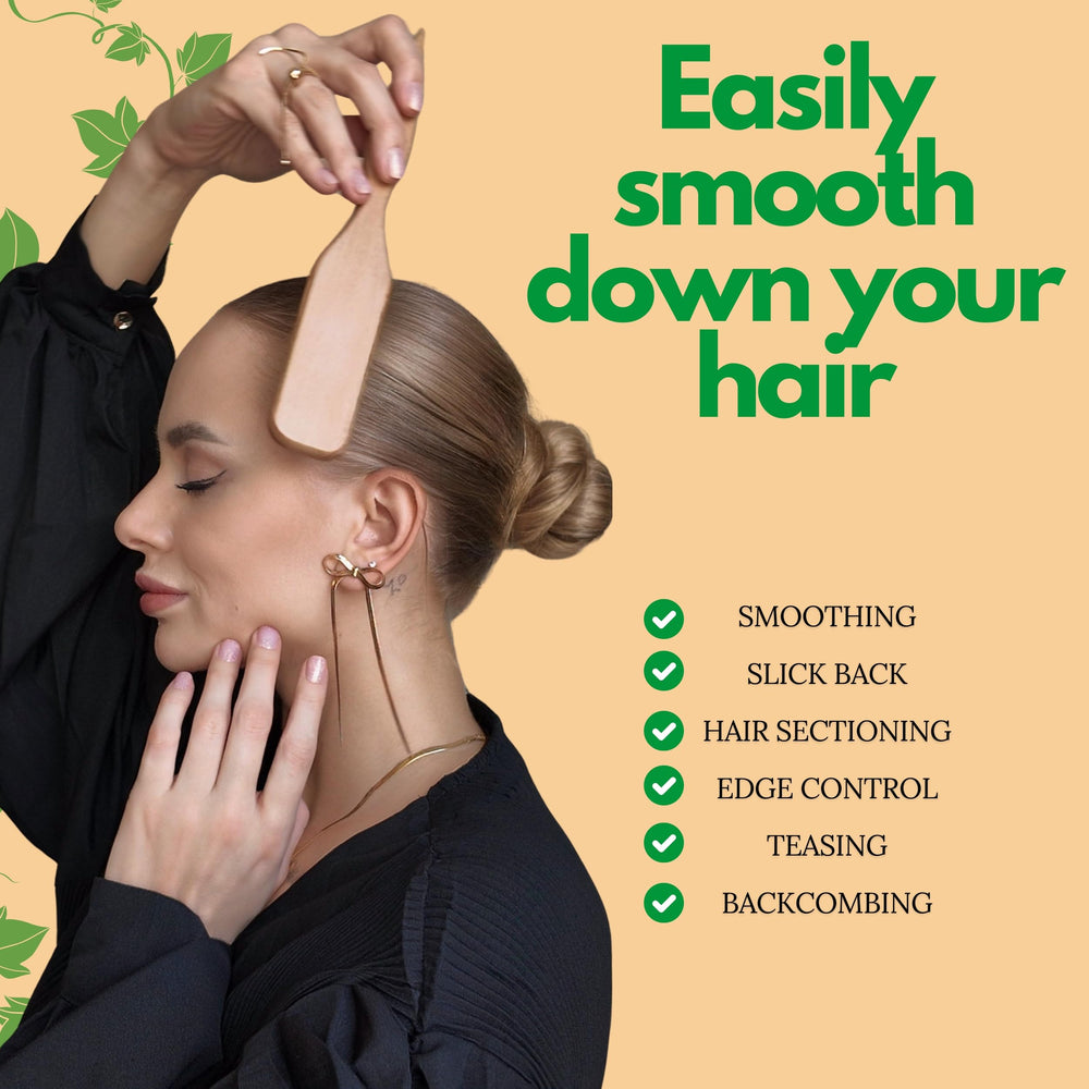 GranNaturals rat-tail pick end for precise parting and styling.