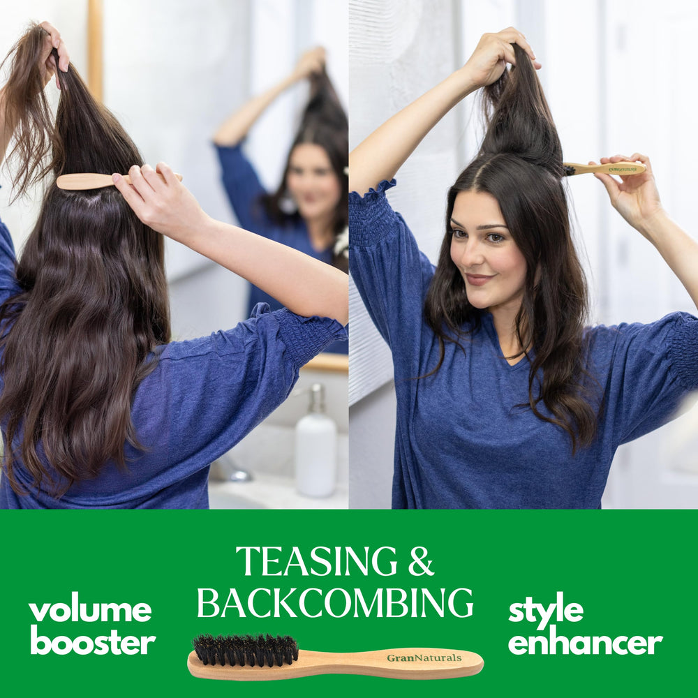GranNaturals Slick Back Bristle Brush enables sleek looks with smooth, controlled glide.
