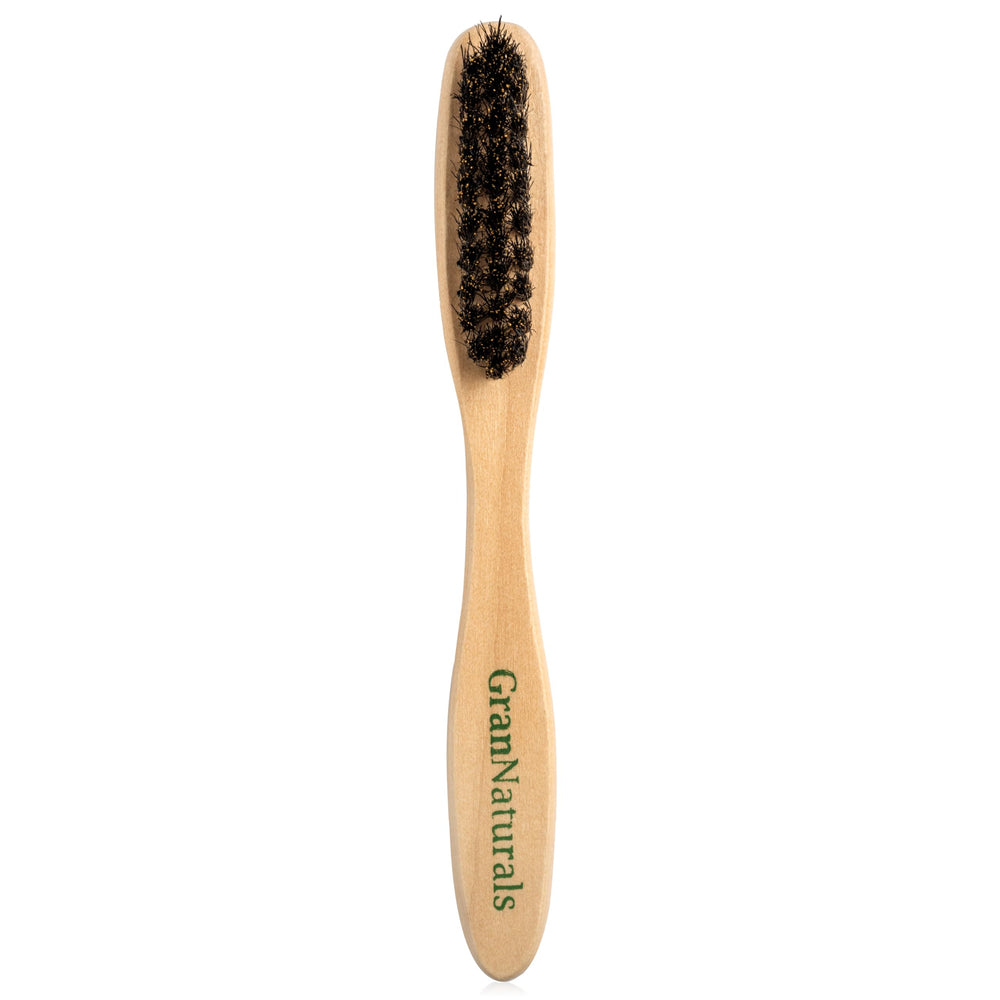 GranNaturals Teasing Boar Bristle Brush compact for on-the-go touch-ups and subtle smoothing.