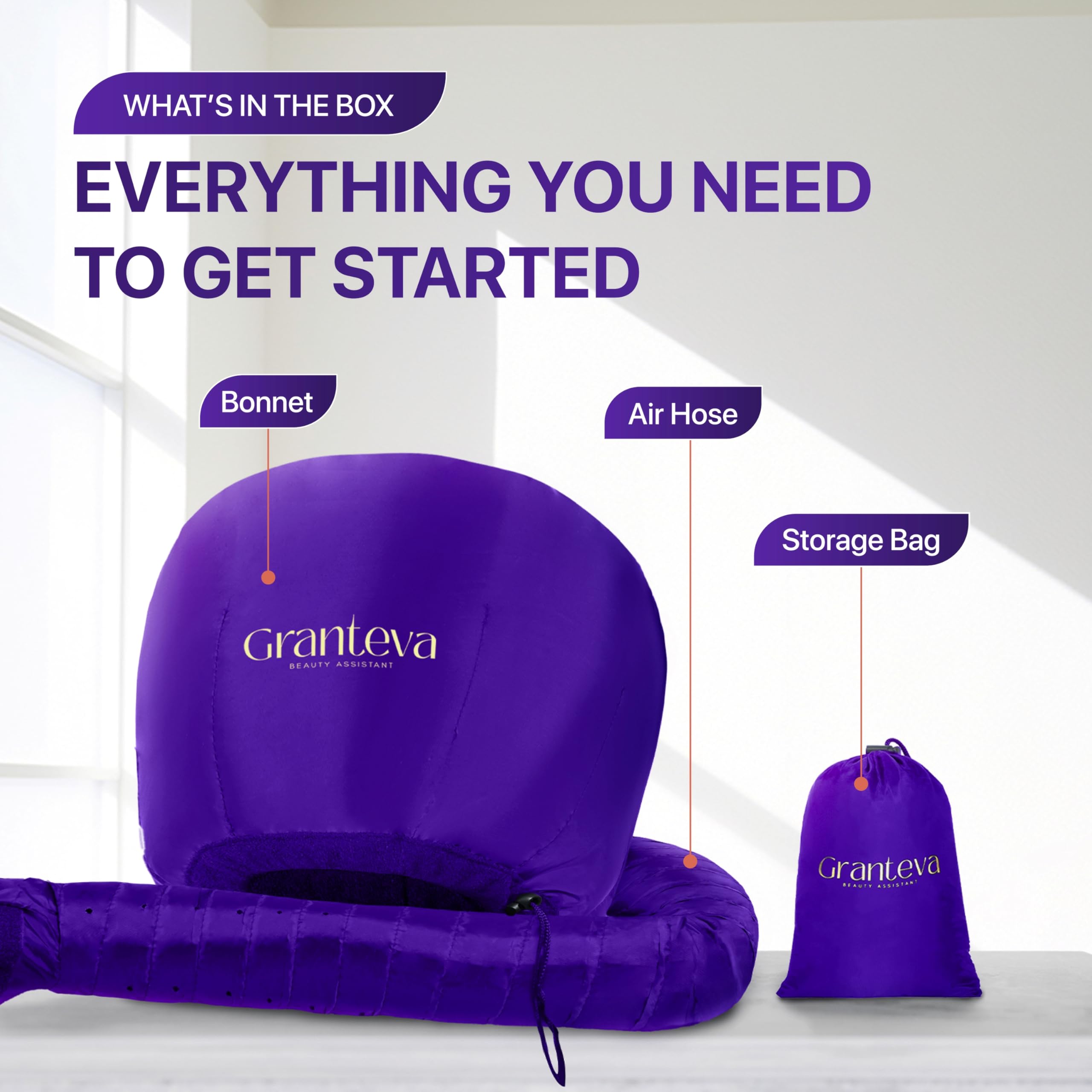 Granteva hands-free drying system helps speed up your routine.