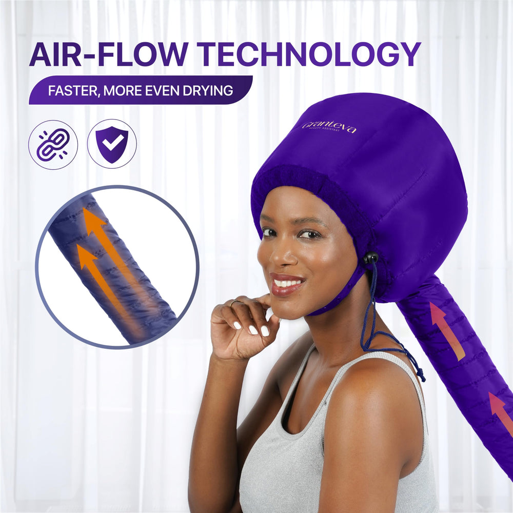 Granteva large purple bonnet ready for at home deep conditioning sessions.