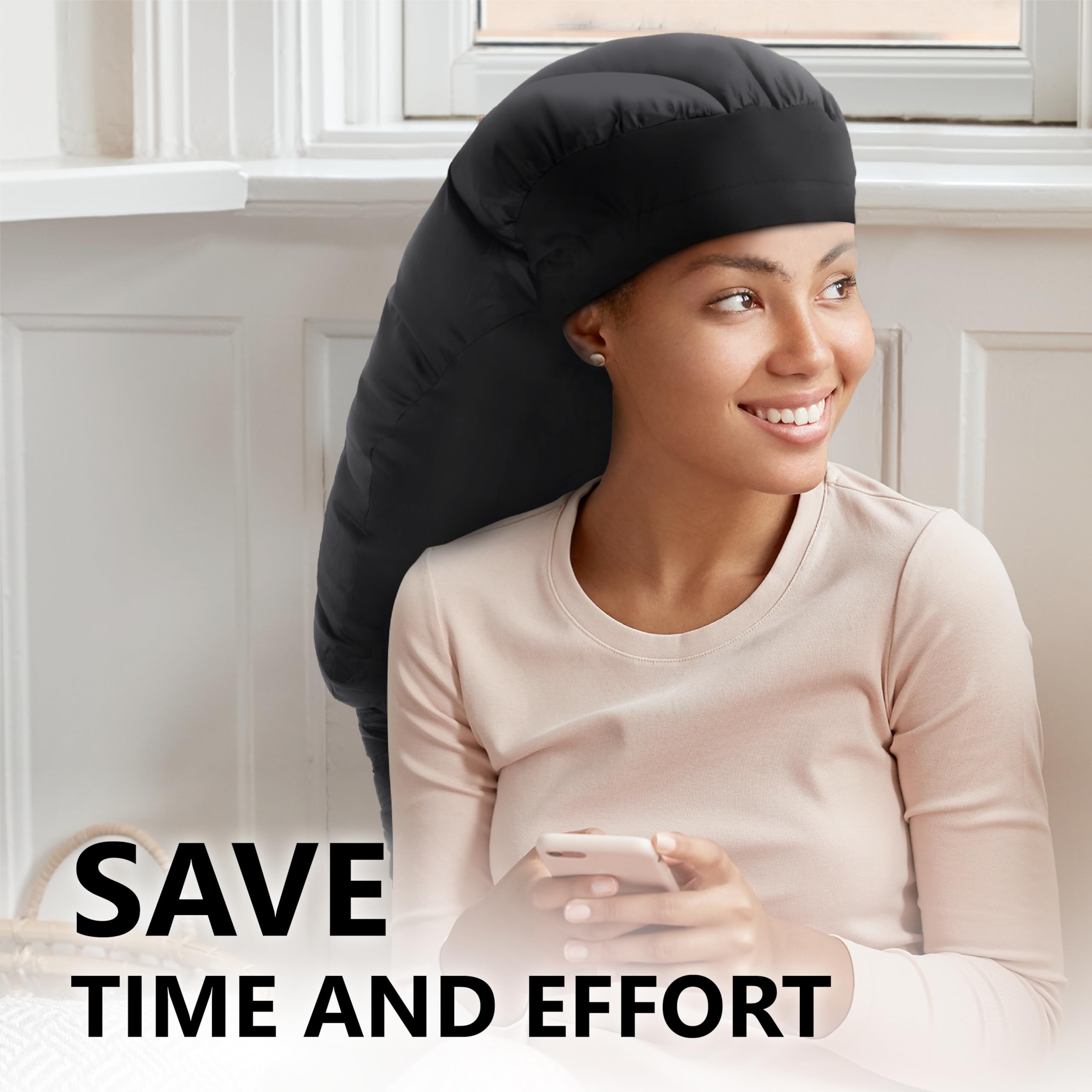 Granteva satin finish bonnet provides smooth, comfortable wear during conditioning.