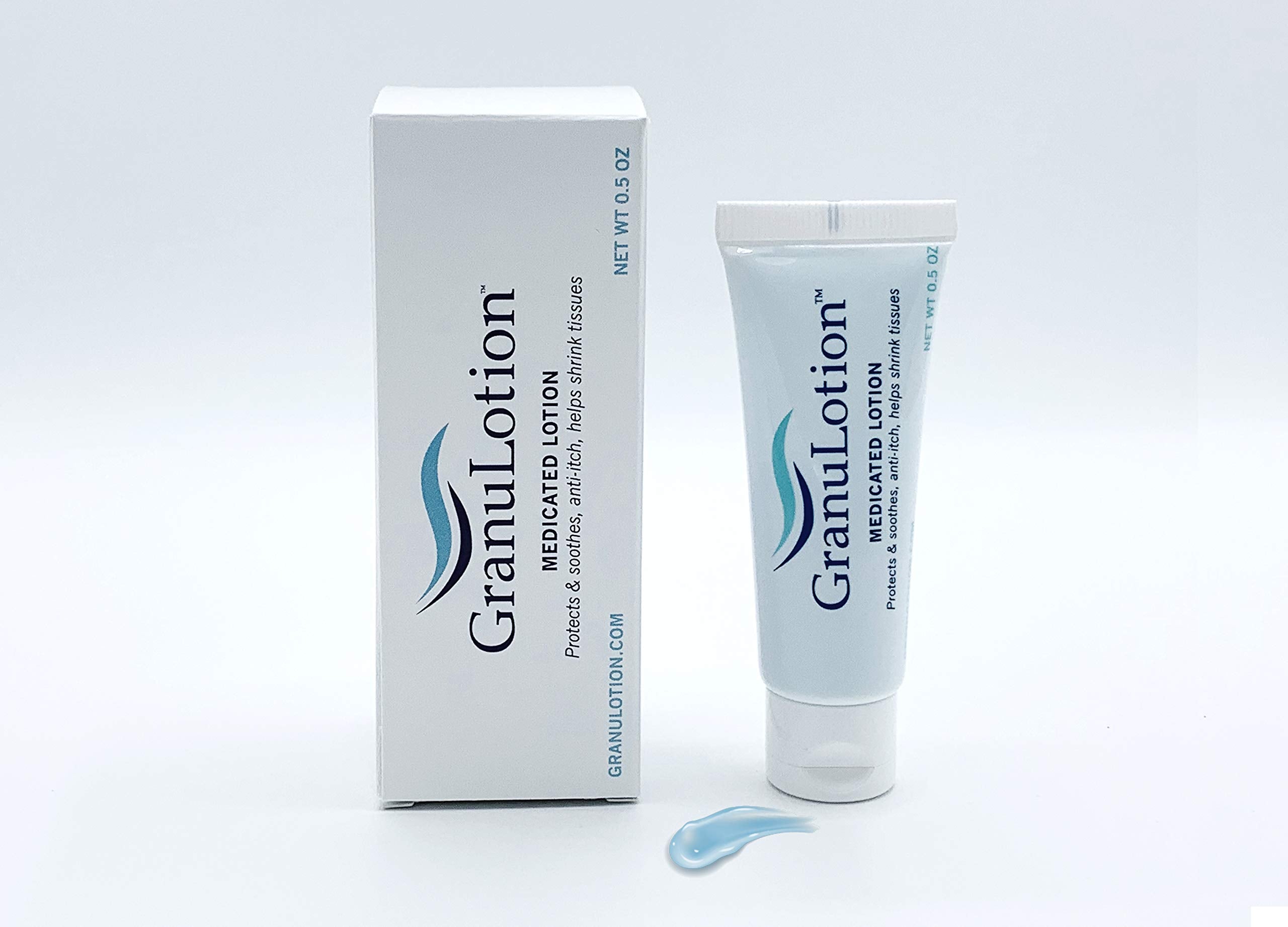 GranuLotion Loción Medicada, tubo medio: primera aplicación suave.