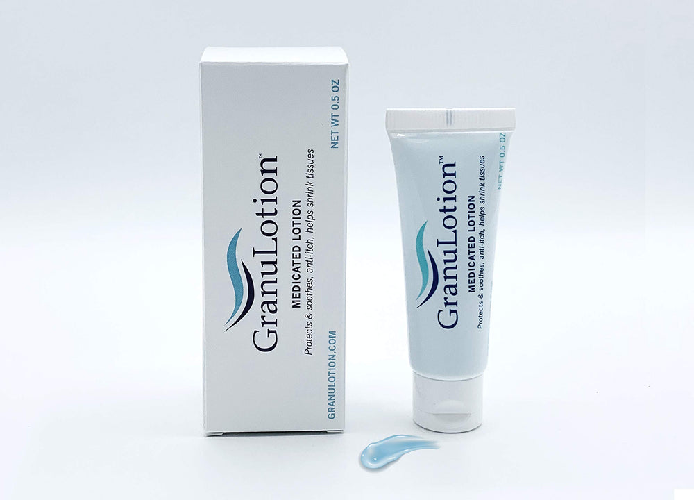 GranuLotion Loción Medicada, tubo medio: primera aplicación suave.