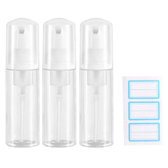 Gratriched travel foam bottle 2oz set, ideal for compact carry on the go.