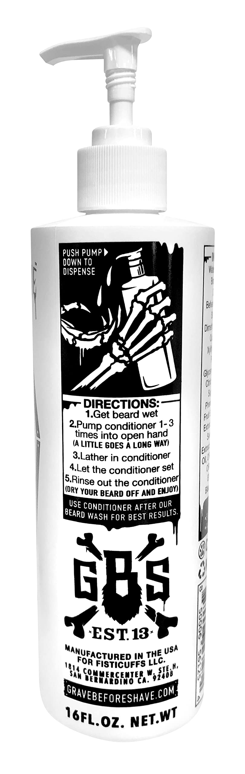 Grave Before Shave pump-top bottle ready for daily grooming and cleansing
