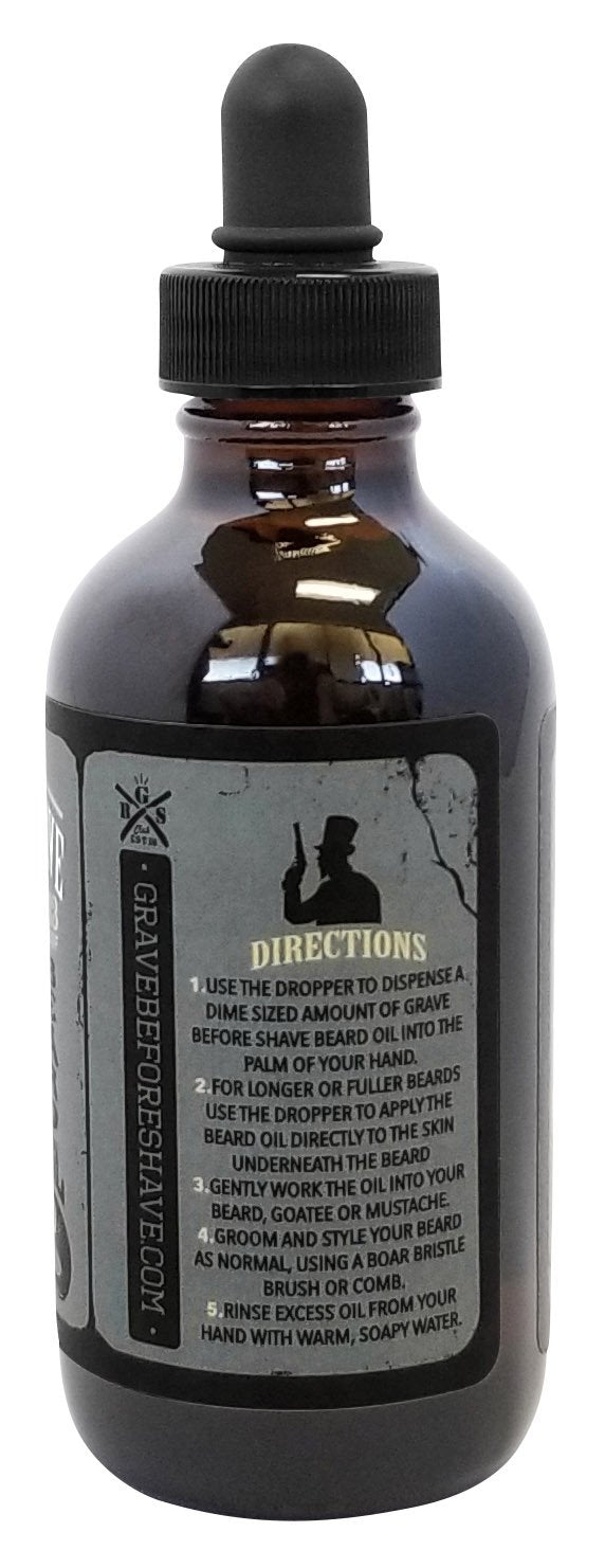 Grave Before Shave beard oil being applied for a shiny, conditioned look.