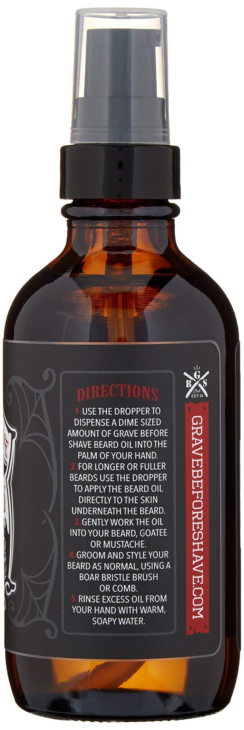 Grave Before Shave Bay Rum dropper closeup shows nourishing formula.