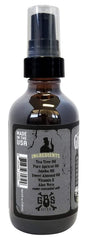 Grave Before Shave bourbon-sandalwood beard oil close-up highlighting masculine fragrance.