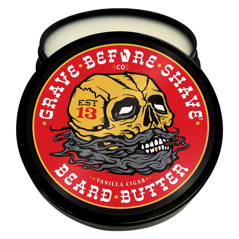 Grave Before Shave cigar beard butter 4oz jar offering deep conditioning for beard and skin