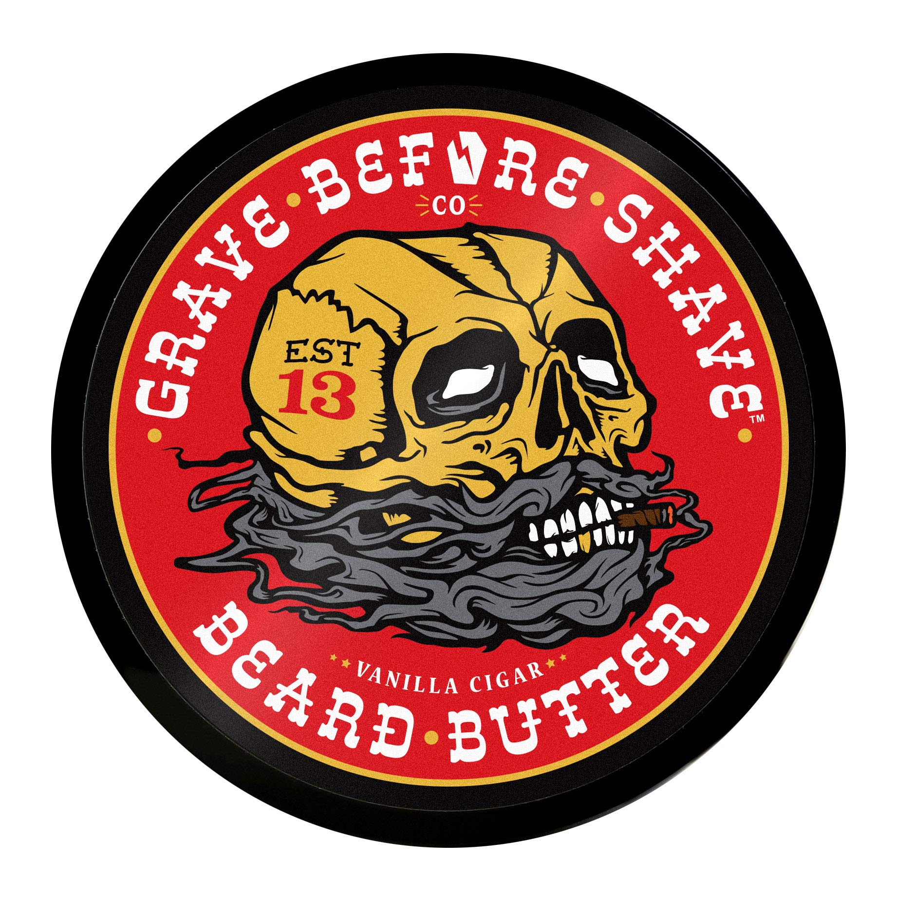 Grave Before Shave cigar vanilla scent details and conditioning oils