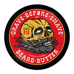 Grave Before Shave cigar vanilla scent details and conditioning oils