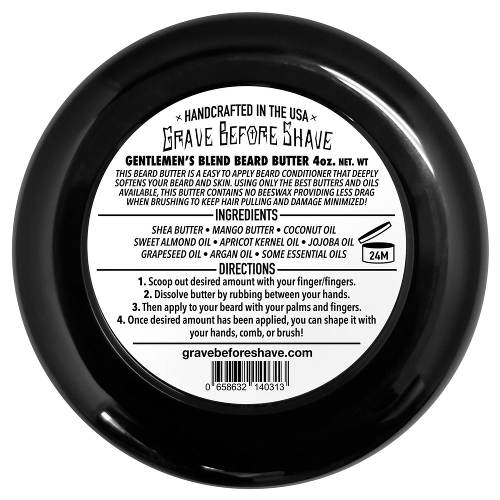 Grave Before Shave Gentlemens Blend beard butter shown during brush application.
