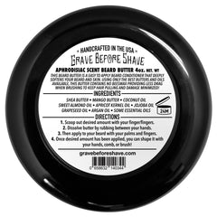 Grave Before Shave leather cedar 4oz container showcases generous beard care size.
