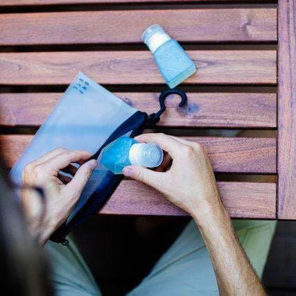Gravel BPA-free bottles keep toiletries safe on the go