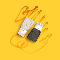 Gravel travel bottles label-system demonstrates easy identification of shampoo and conditioner