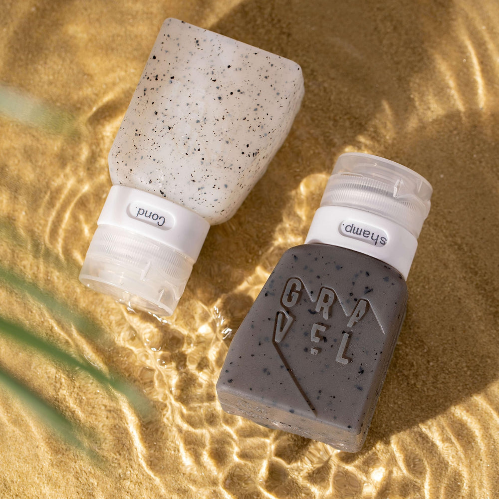 Gravel travel bottles nesting-design helps organized packing for trips