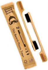 Green Beard Grmng sapling mustache brush close-up for precise touch-ups.