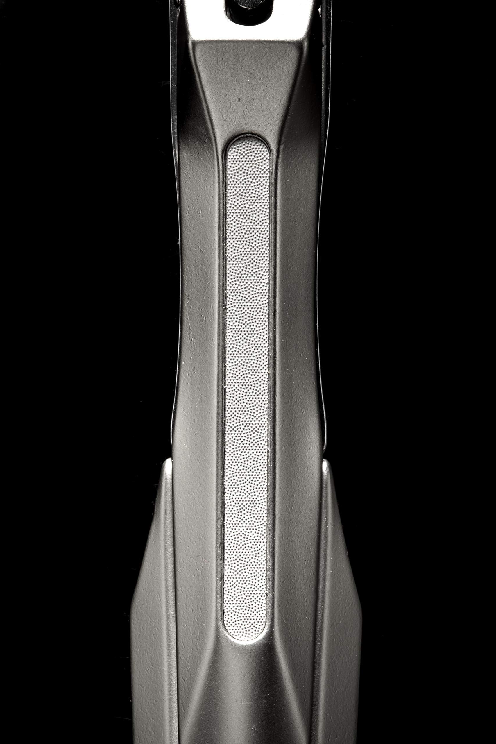 Lever with integrated nail file for convenient smoothing.