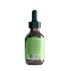 Green Cosmos Rosemary Oil dropper highlighting scalp circulation boost and follicle nourishment