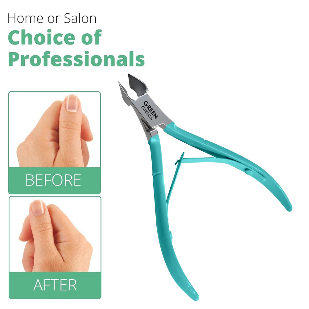 Green Estetica packaging displaying gift-ready manicure tool.