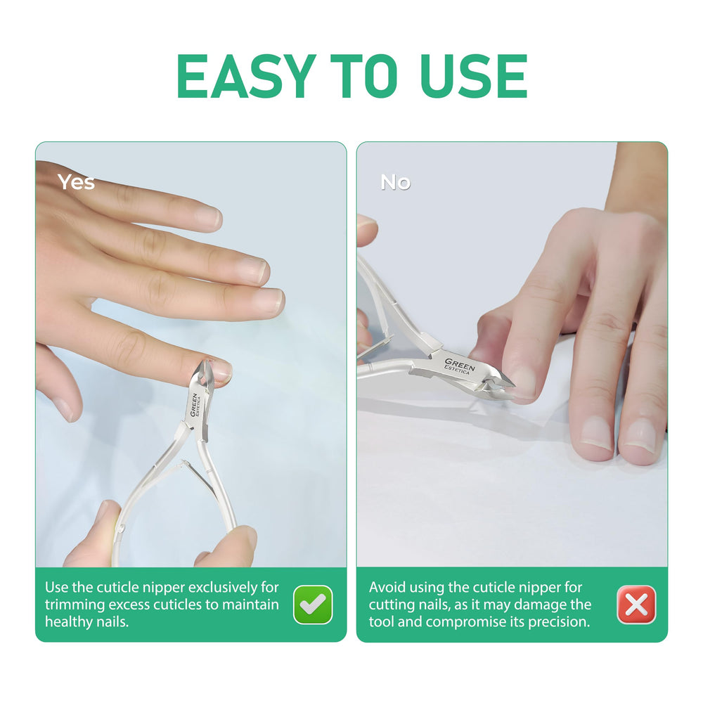 GREEN ESTETICA silver-nail-tools in spa layout for professional home care.