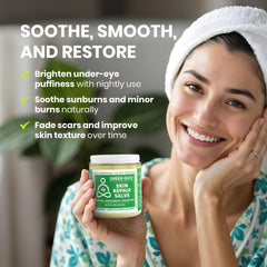 Blue Chamomile in Green Goo Salve calms sun-exposed skin.