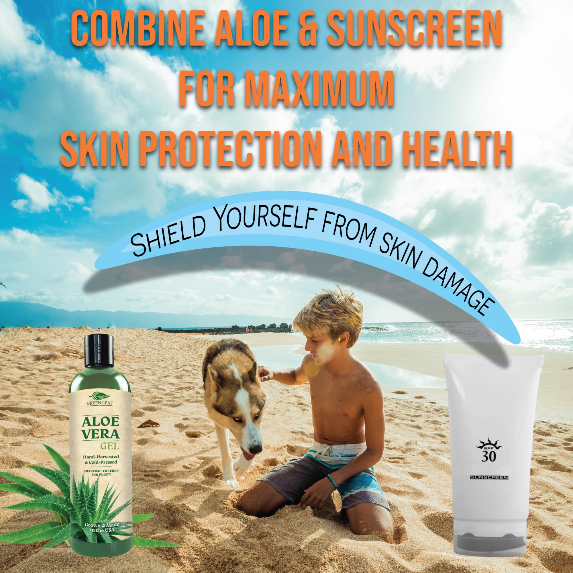 Green Leaf Naturals Aloe Vera gel absorción rápida, alivio ligero sin grasa
