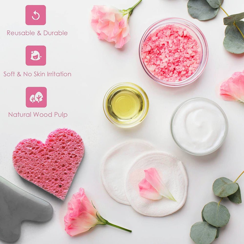 GreenBoll facial cleansing sponges natural cellulose provide ergonomic grip for easy cleansing