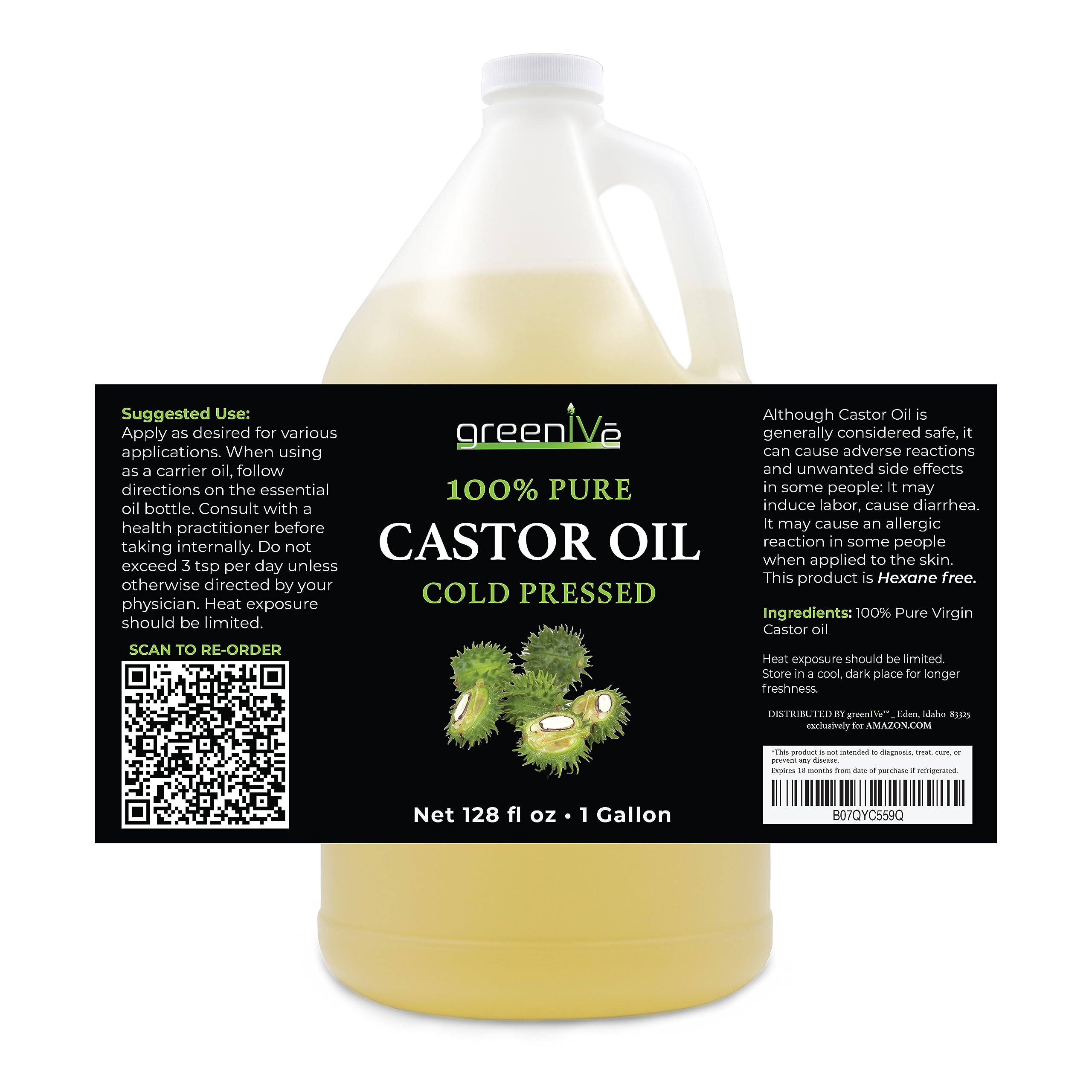 GreenIVe Castor Oil bottle with dropper enables easy lash and brow care.