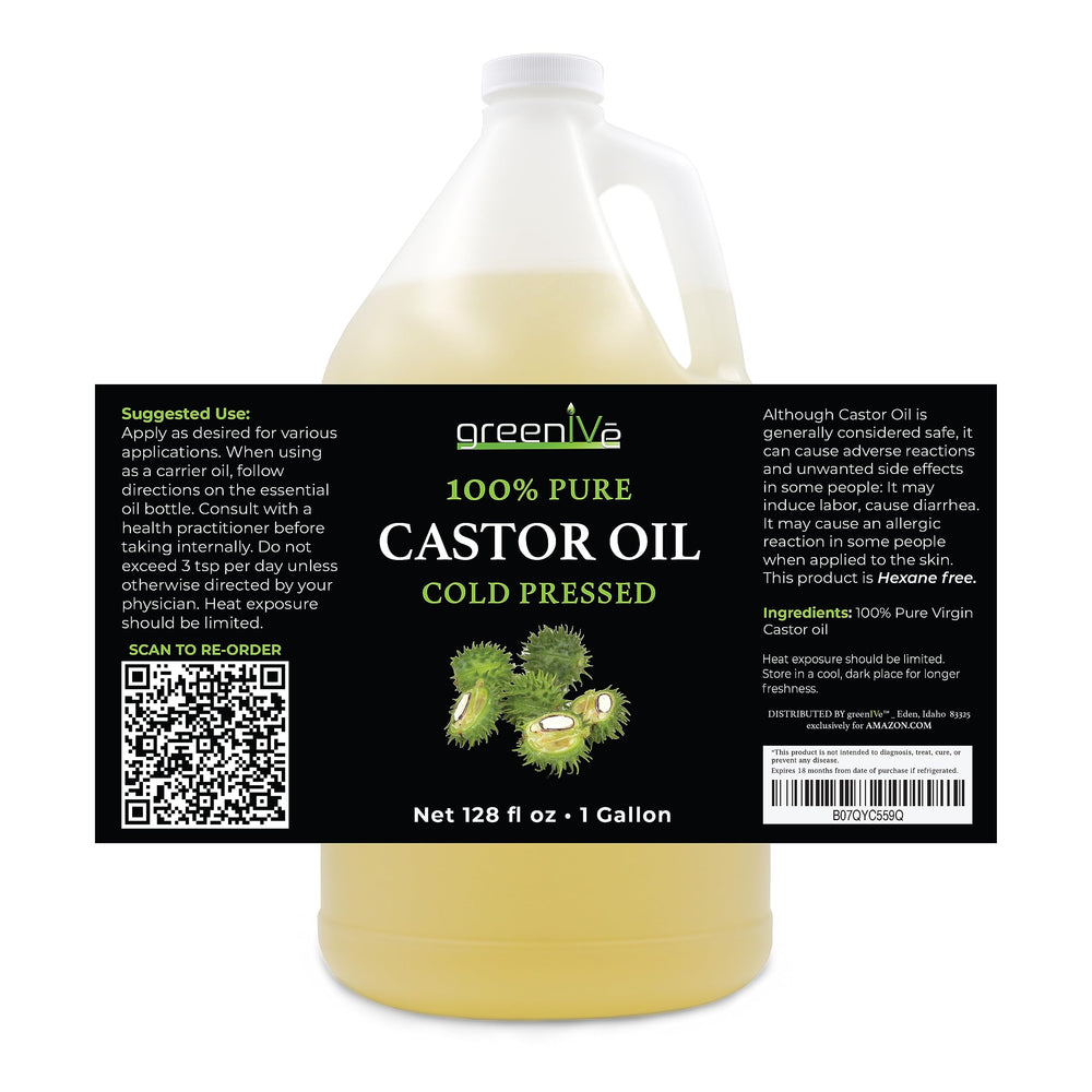 GreenIVe Castor Oil bottle with dropper enables easy lash and brow care.