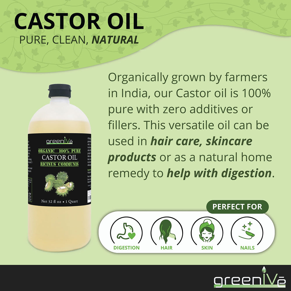 GreenIVe Castor Oil on skin demonstrates moisturizing, non-greasy hydration.