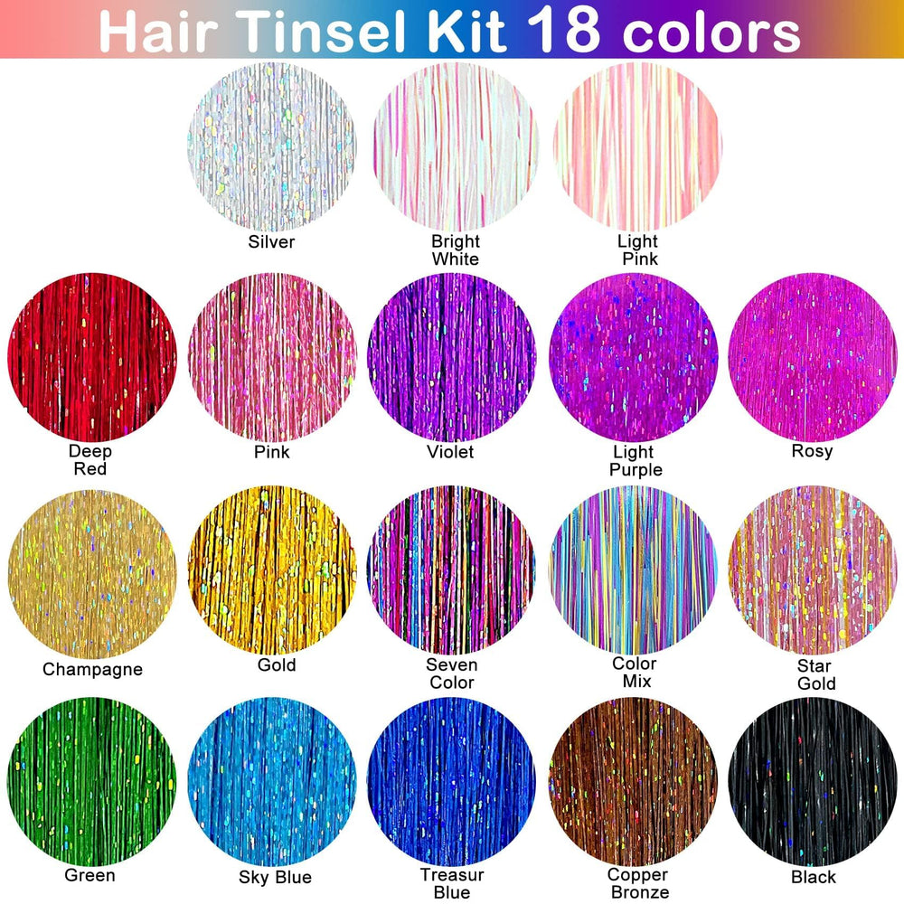 GrennMauler Glitter Tinsel in 18 shades to match any outfit.