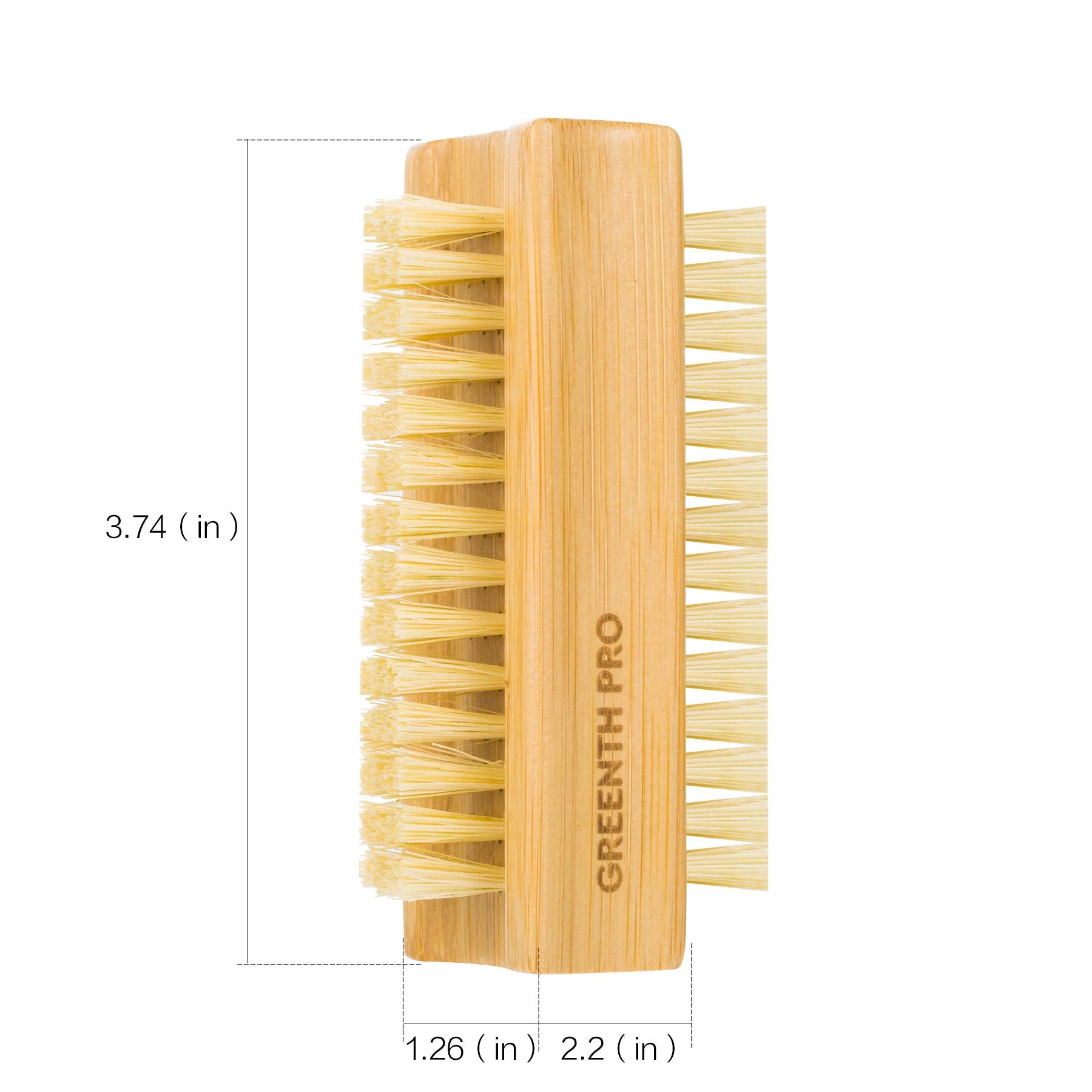 GREENTH PRO bamboo nail brush firm sisal bristles for dirt removal