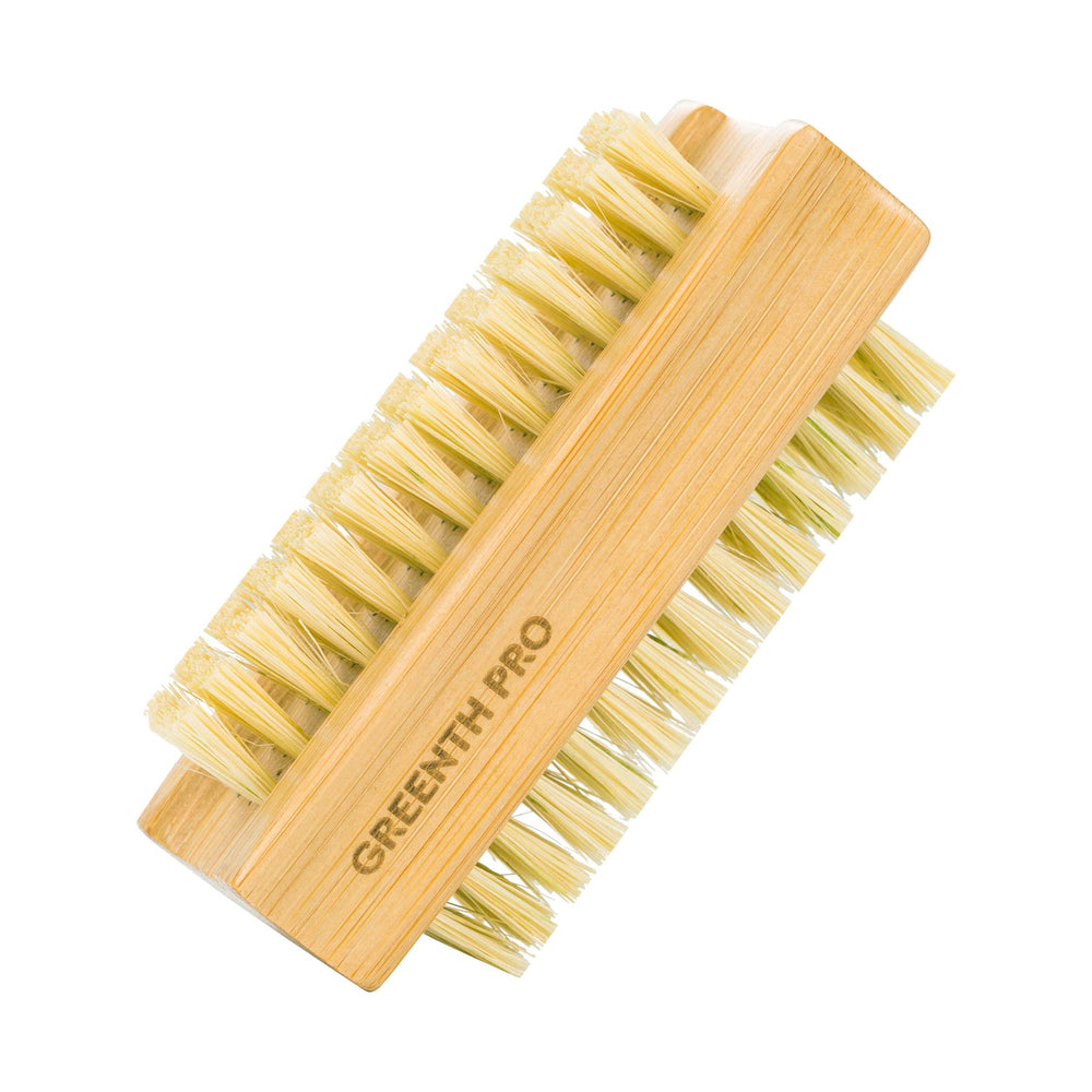 GREENTH PRO bamboo nail brush natural bamboo handle for comfortable grip