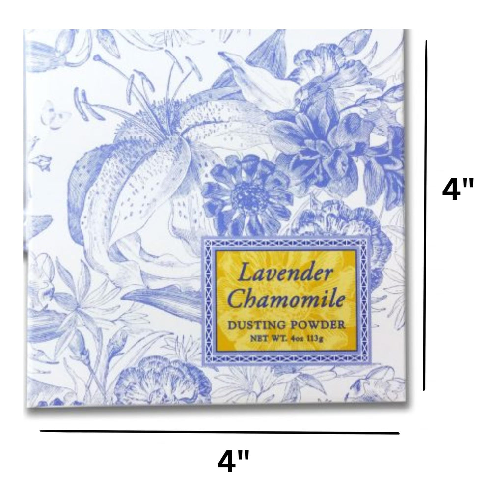 Greenwich Bay Lavender Chamomile Dusting Powder after-bath scent lingers softly.