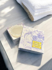 Greenwich Bay Lavender Chamomile Dusting Powder top view highlighting talc-free soothing formula.