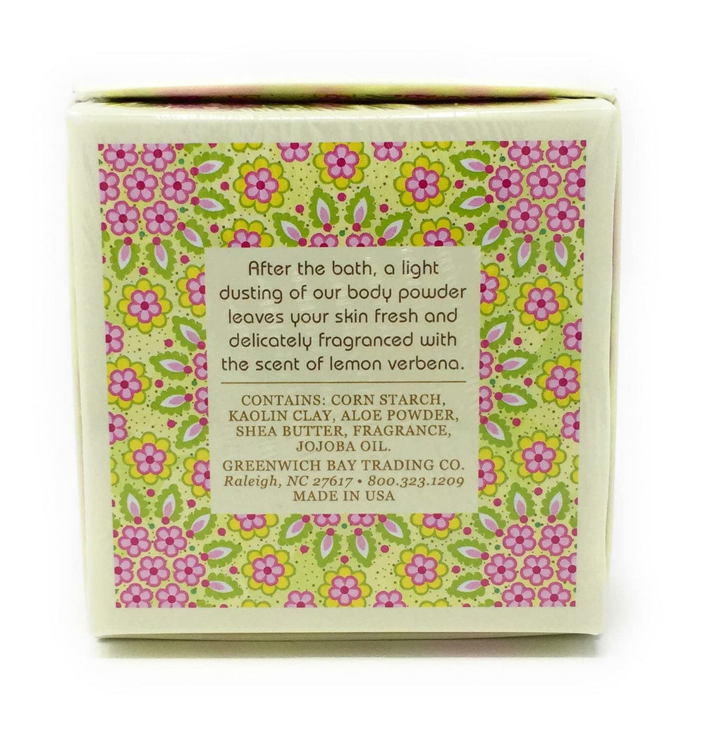 Greenwich Bay Trading Co. Lemon Verbena powder jar for everyday refreshment