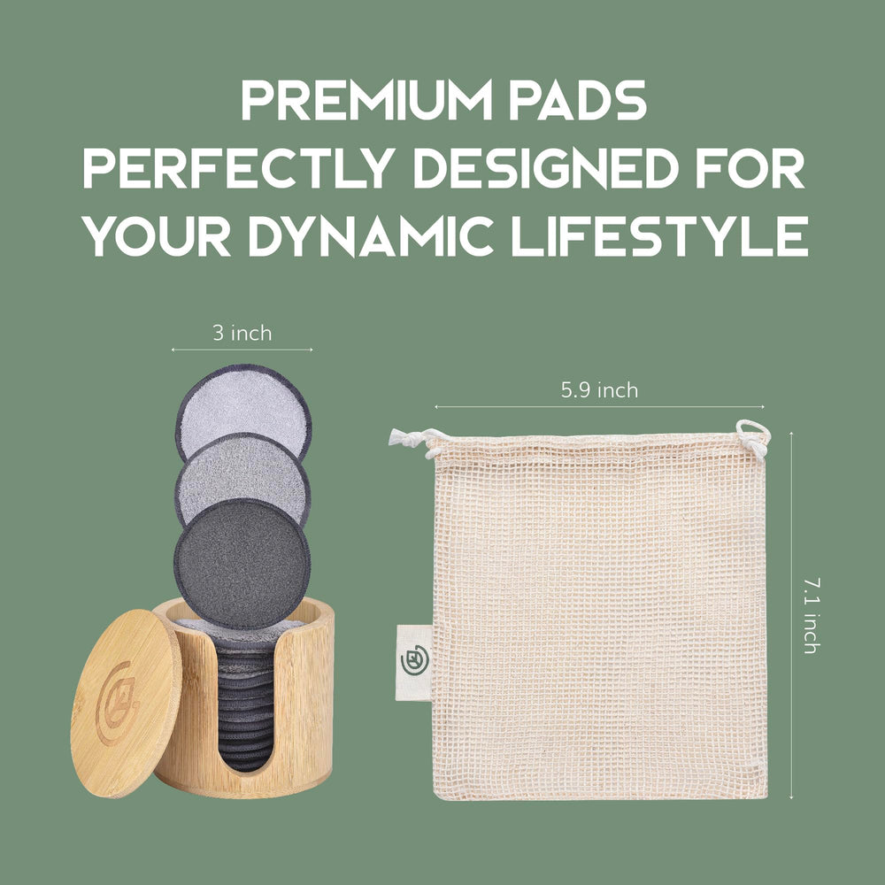 Greenzla bamboo storage holder keeps pads organized.
