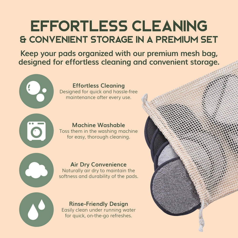 Greenzla mesh laundry bag keeps pads clean during washing.