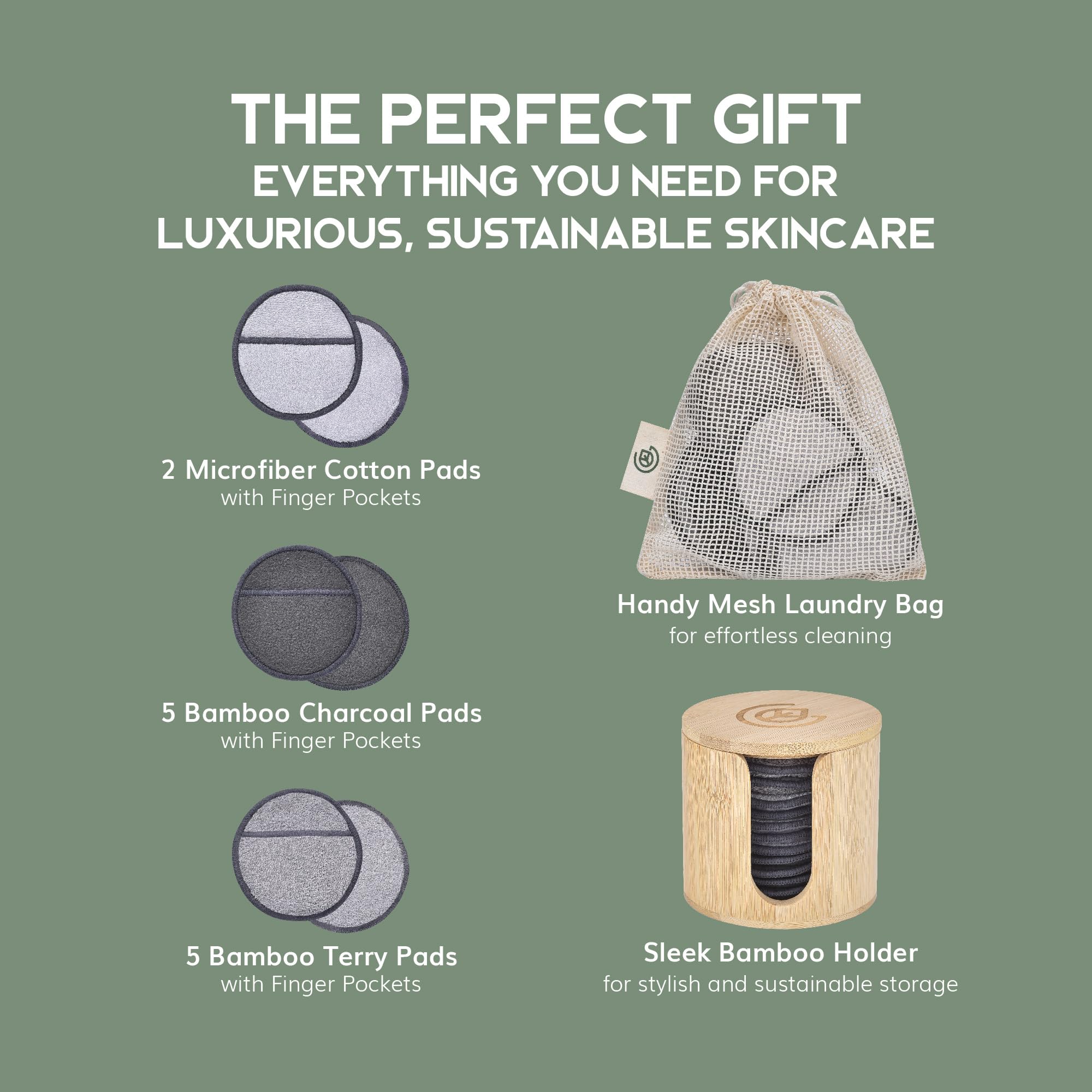 Greenzla bamboo charcoal pads used for deep cleansing and exfoliation.