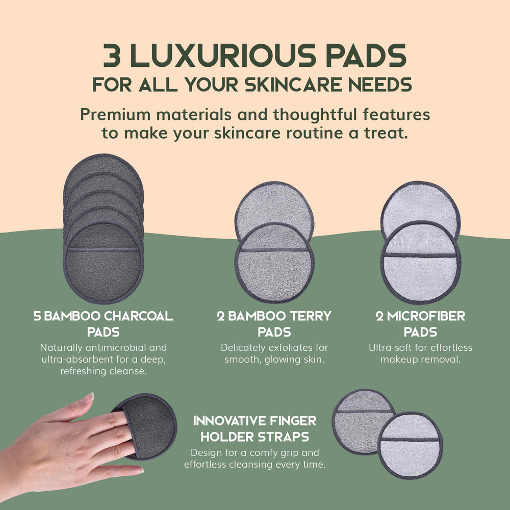 Greenzla bamboo terry pads in soft texture for all skin types.