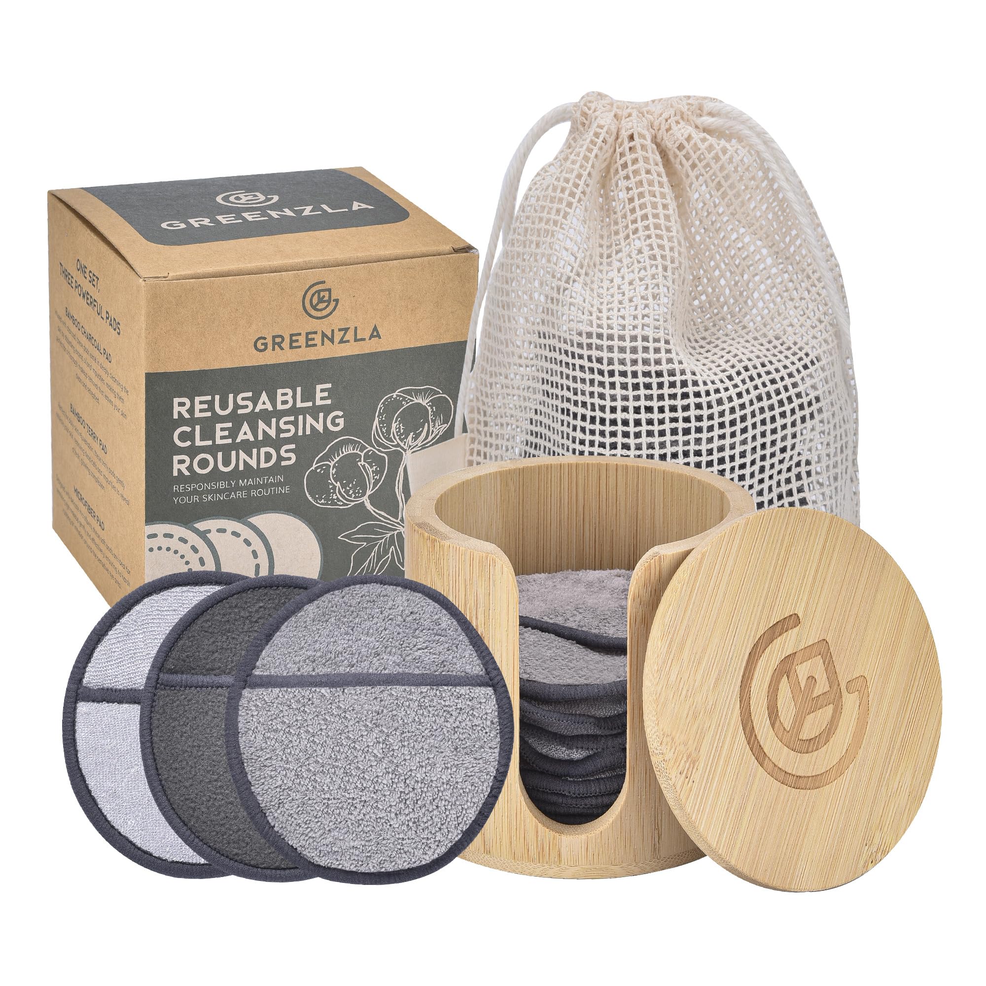 Greenzla reusable pads close-up microfiber texture for gentle cleansing.