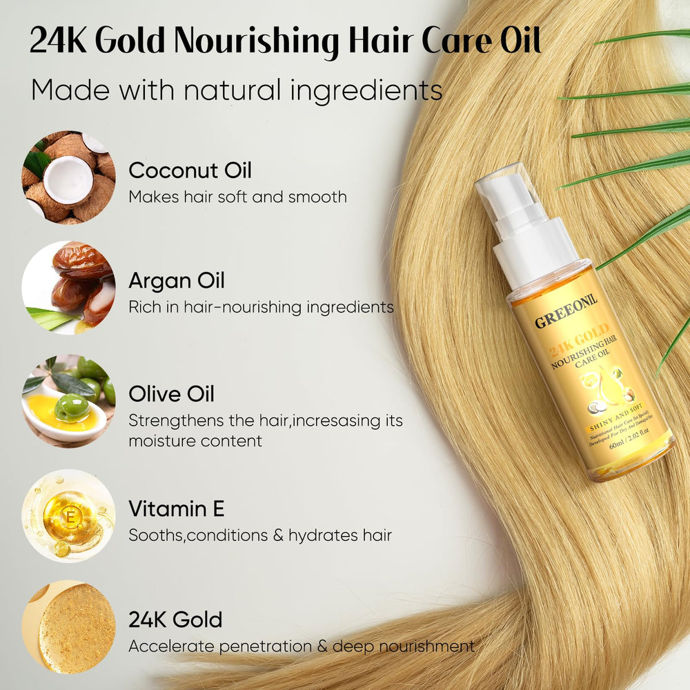 GREEONIL 24K, gotero para gotas que nutren el cabello.