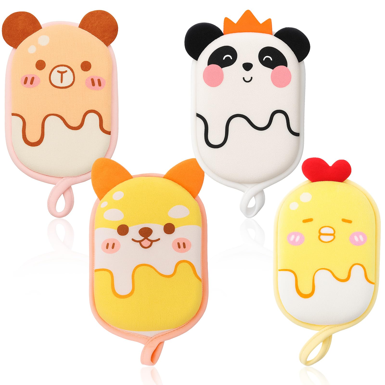 Grevosea kids bath loofah bear design delivers gentle cleansing for bath time.