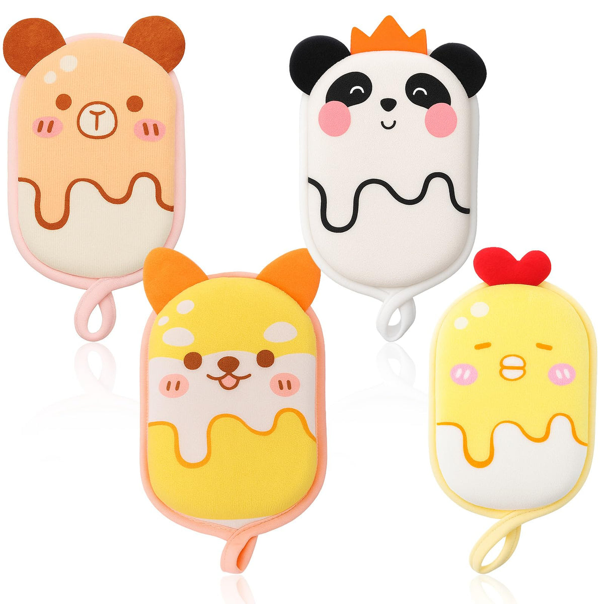 Grevosea kids bath loofah bear design delivers gentle cleansing for bath time.