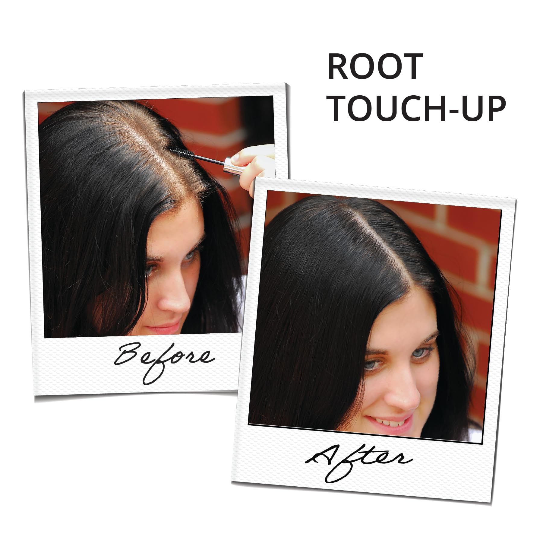 Greyfree natural-looking finish after drying blends with surrounding hair
