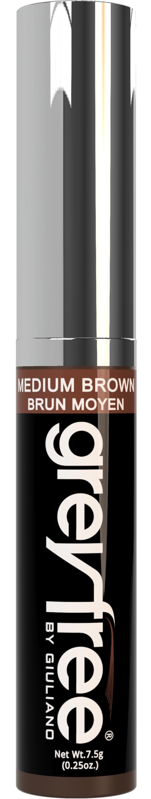 Greyfree Root Touch Up bottle provides instant gray-root coverage for a refreshed look.
