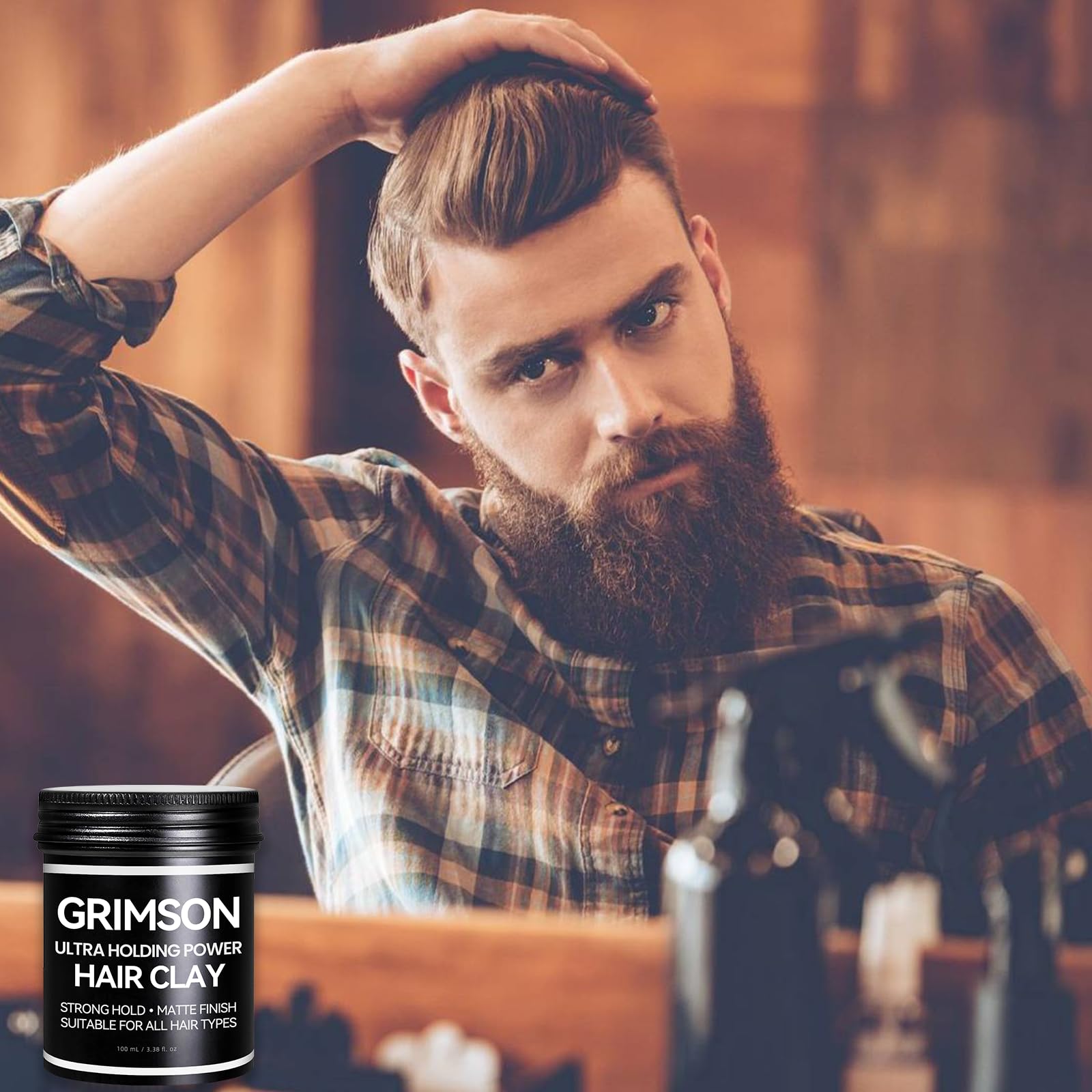 GRIMSON Hair Clay se aplica suave y rápido para estilizar.